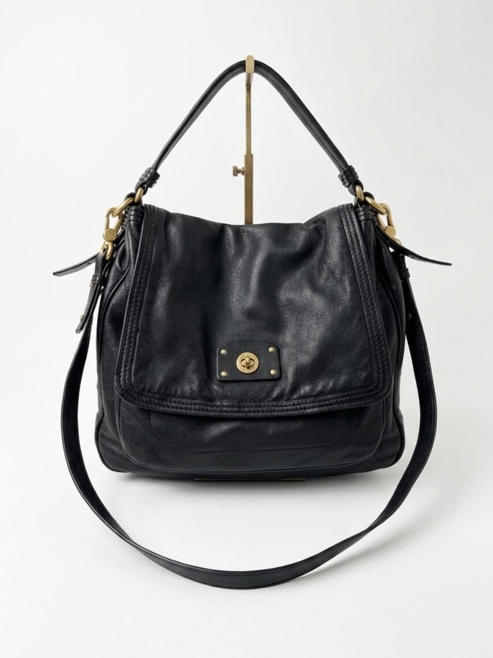 Marc by Marc Jacobs Unisex Large  Black Leather Crossbody Messenger Bag